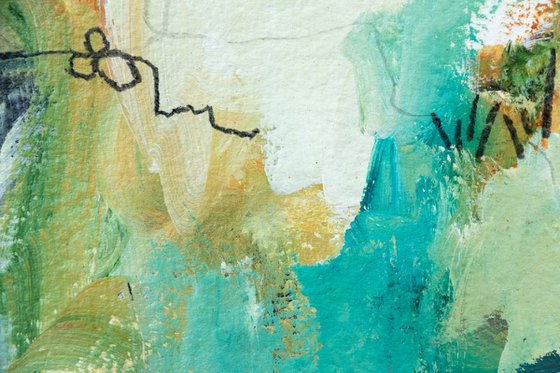 Paysage éclaté #2 - Original abstract painting on paper - One of a kind