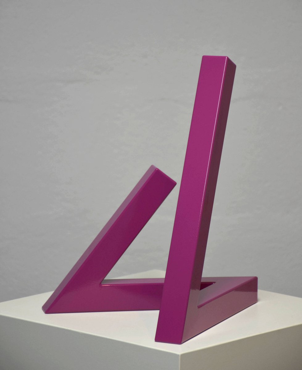 Geometric Abstract Sculpture By Yannick Bouillault, 11 X 13", Ins, Original Artwork