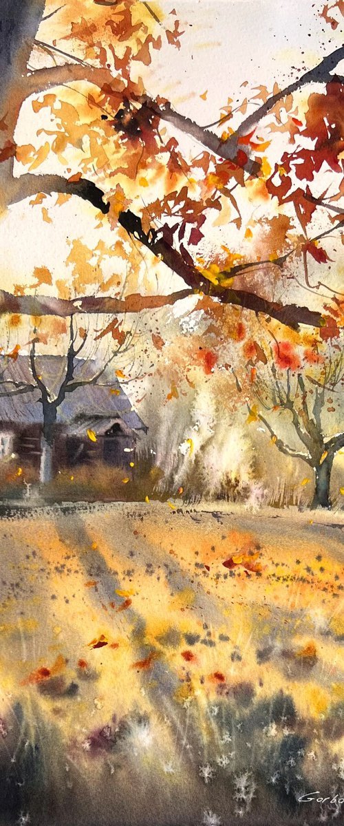 The golden light of autumn by Eugenia Gorbacheva