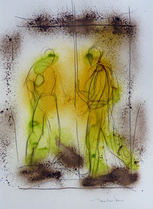 People 20-2, ink on paper 42x29 cm by Frederic Belaubre