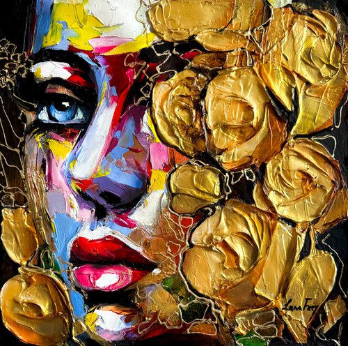 Gold roses by Lana Frey