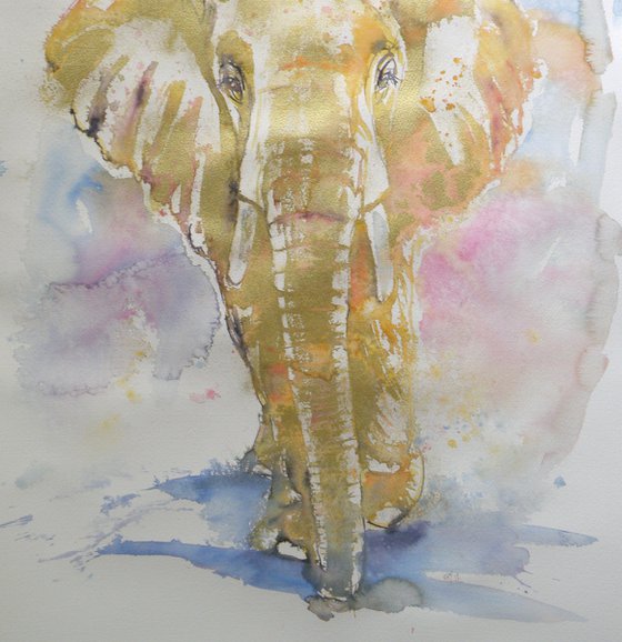 Big elephant in gold