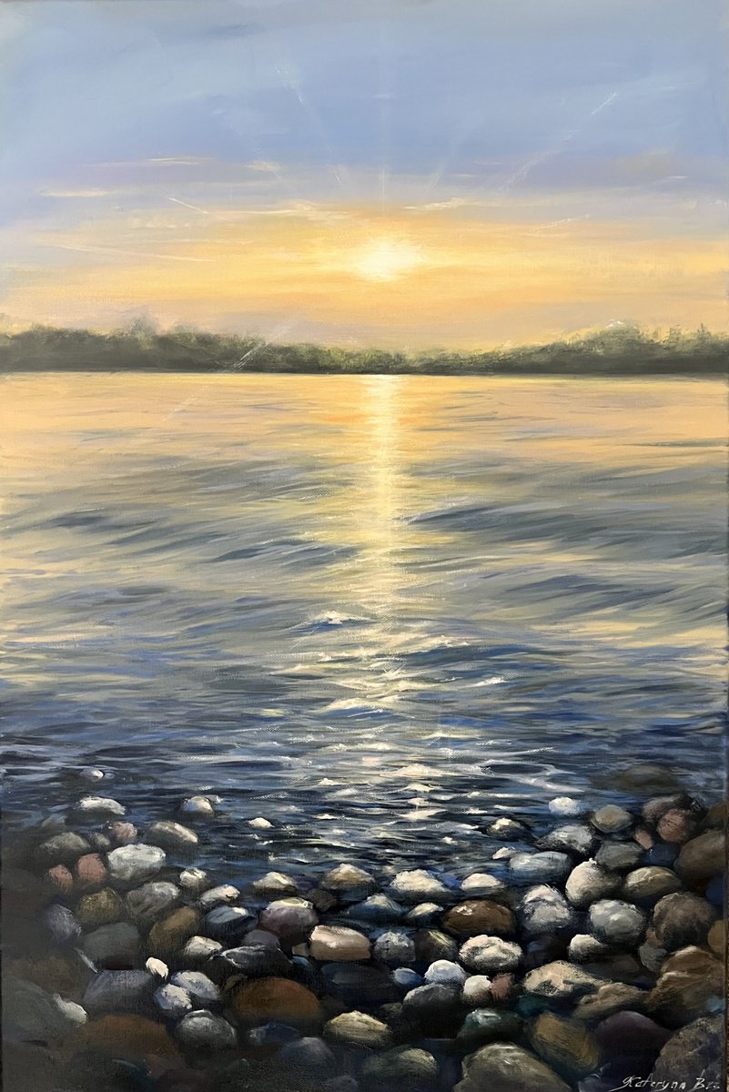 Glory from within original oil seascape painting by Kateryna Boykov