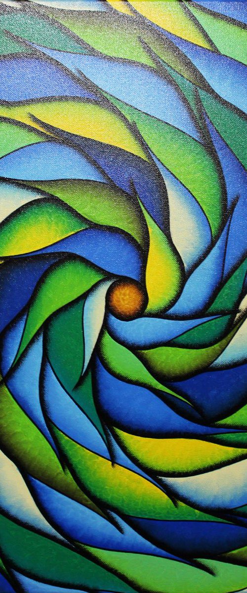 Verdant and blueish spiral by Jonathan Pradillon