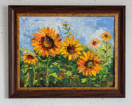 July sunflowers (framed)