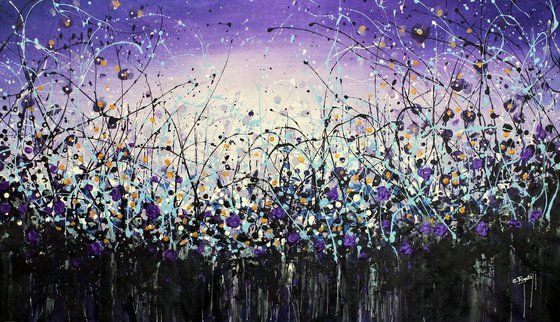 Star Rise #5 - Large original abstract floral painting