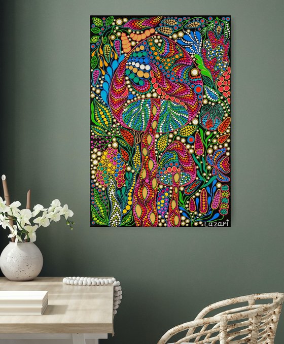 Psychedelic Mushroom Garden