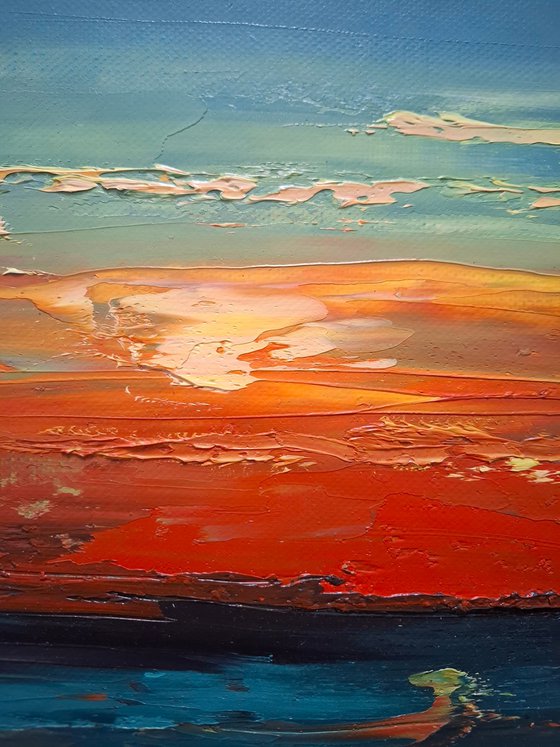 Oil painting Sea Sunset