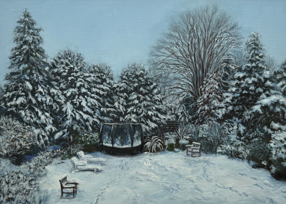 Snow Morning in the Garden by Diana Sandetskaya