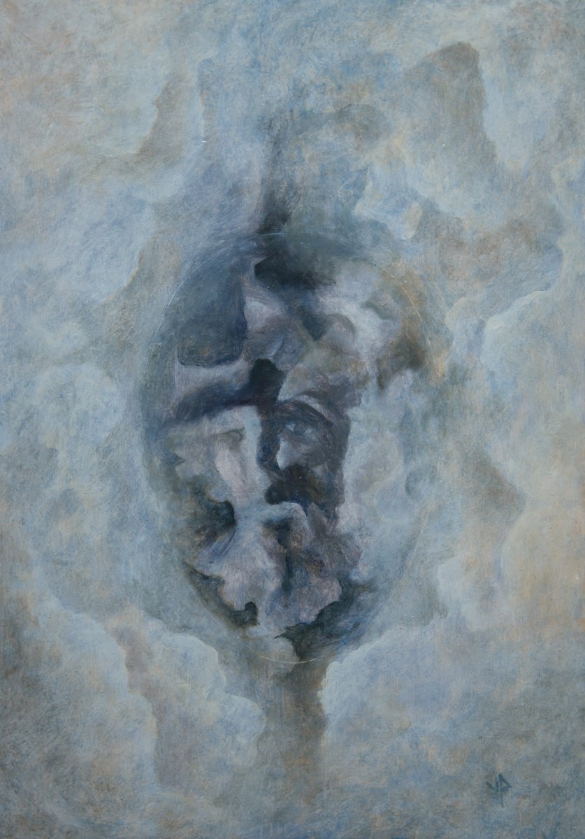 Abstract Oil Painting By Vadims Pjatrikovs, 8 X 12", Myself Tomorrow, Original Artwork