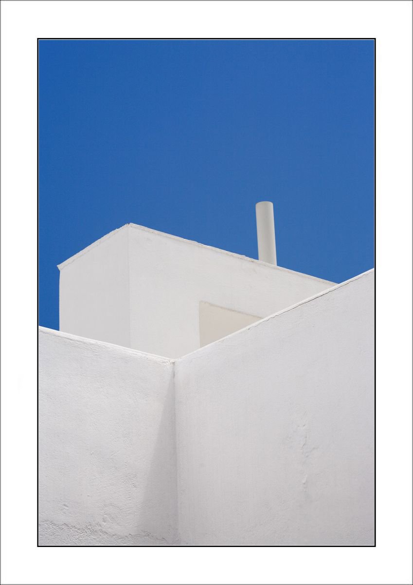 From the Greek Minimalism series: Greek Architectural Detail (Blue and White) # 14, Santor... by Tony Bowall FRPS