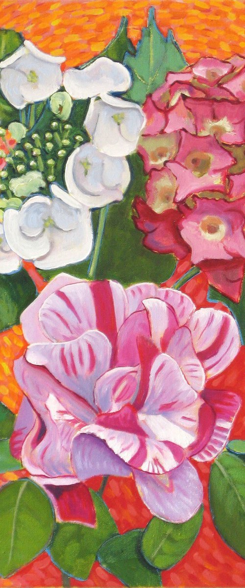 Hydrangeas and Rose by Richard Gibson
