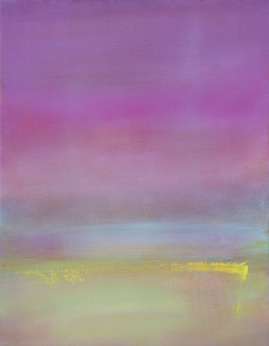 Abstract Landscape Oil Painting By Howard Sills, 14 X 18, Summer Stream, Original Artwork