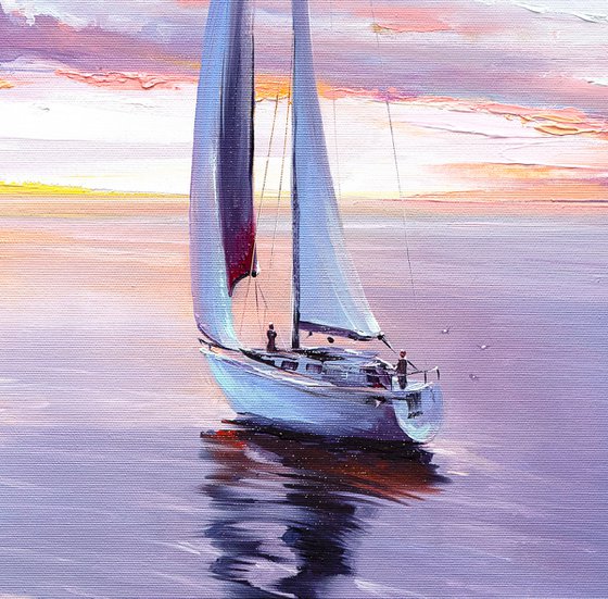 Sailing Sunset Colorful