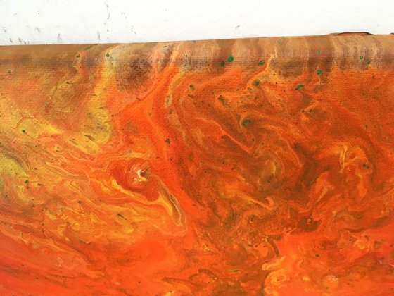 "Orange Theory" - Original Small Abstract PMS Acrylic Painting - 12 x 9 inches