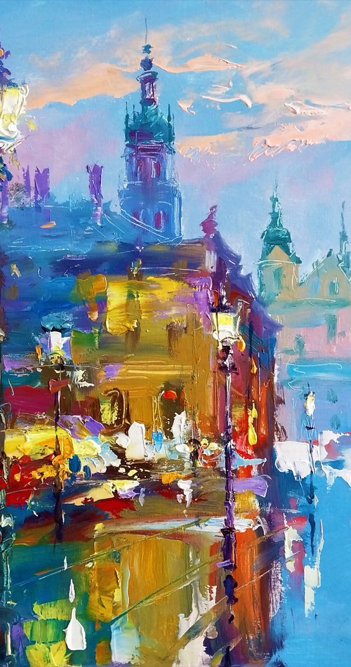 Evening city lights by Andrej  Ostapchuk