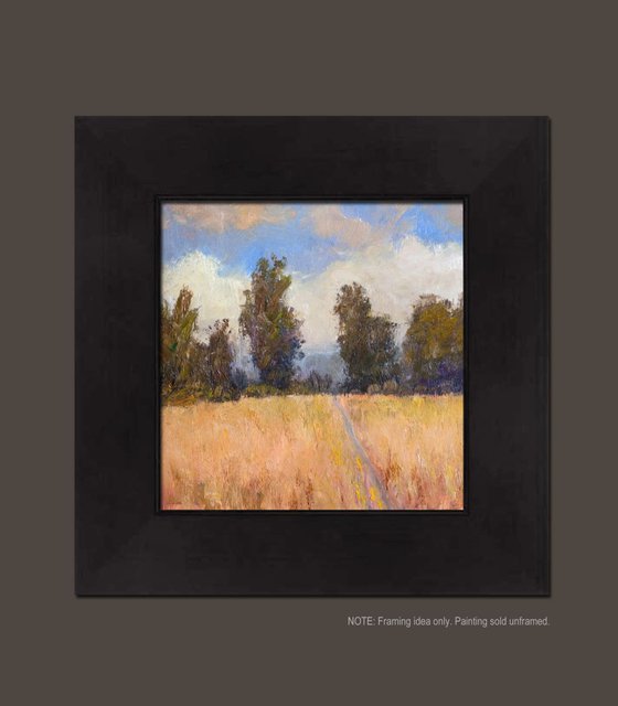 Impressionist Landscape Trees, 6x6 inches