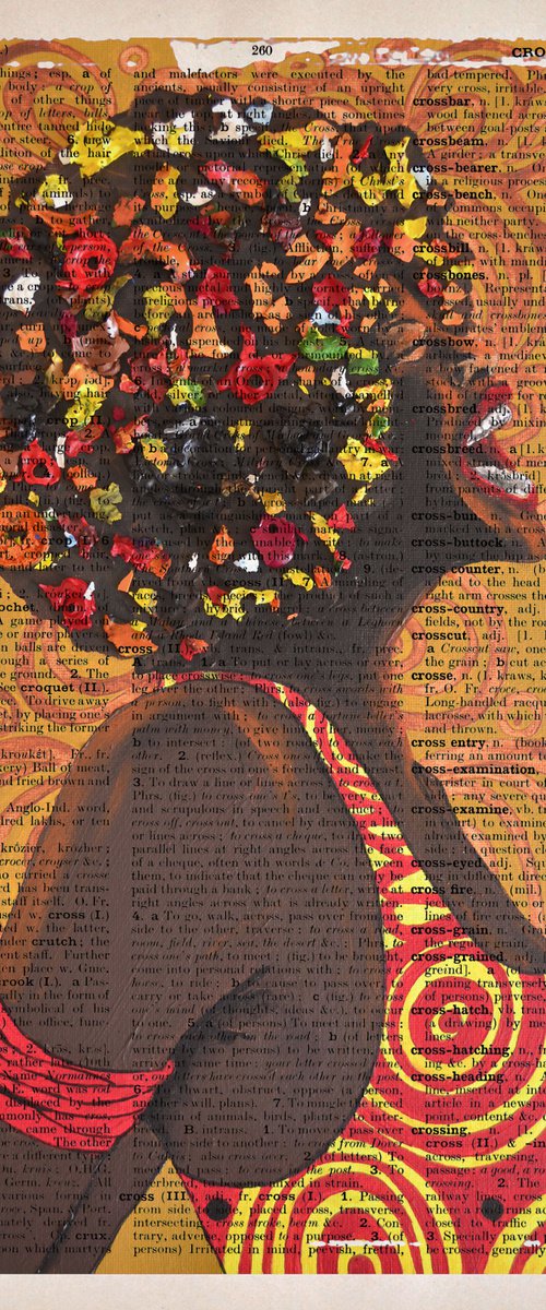 Shout - Collage Art on Large Real English Dictionary Vintage Book Page by Jakub DK - JAKUB D KRZEWNIAK