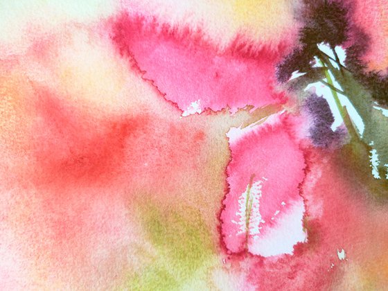 Red abstract flowers