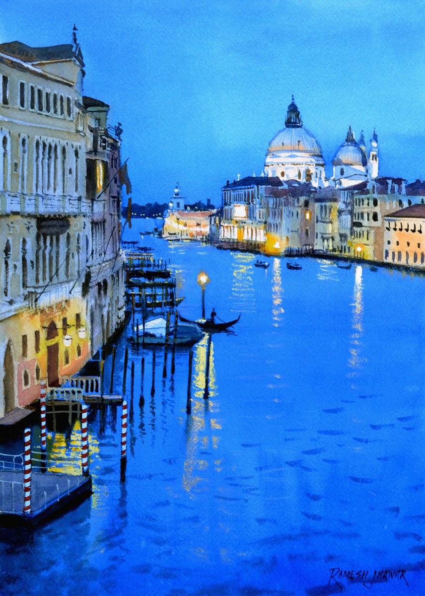 Venice nocturne by Ramesh Jhawar