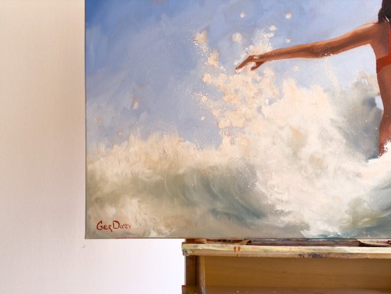 Through the Wave - Swimming Woman in Ocean