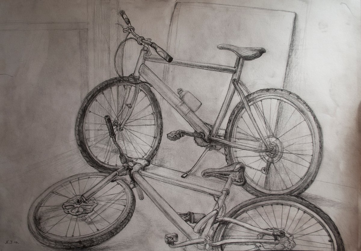 Graphic Pencil Drawing , Wheels #1 By Nikola Ivanovic, 17 X 11, Artwork For Sale On Artfinder