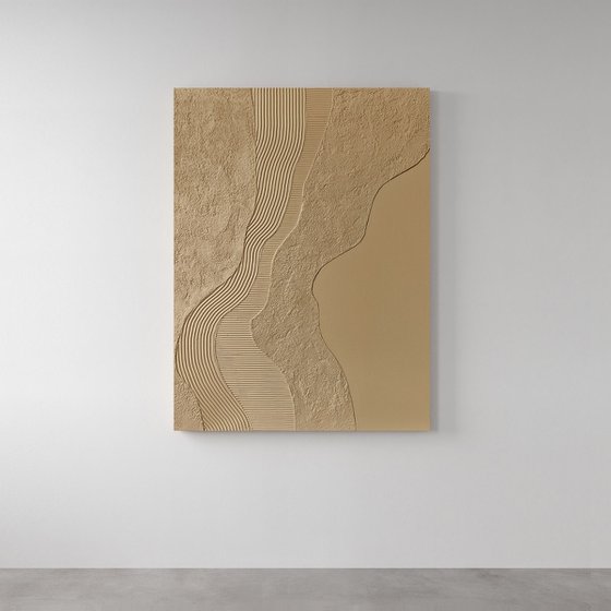 "Nile" Beige abstract high textured art