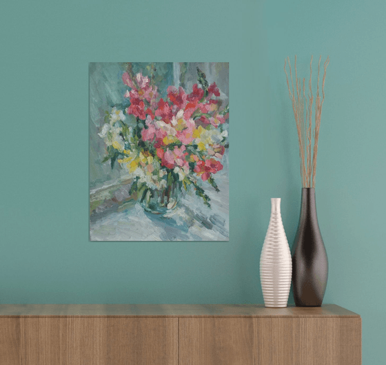 Bouquet of emotions. Original oil painting.