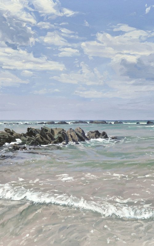 Plozévet beach, summer clouds by ANNE BAUDEQUIN