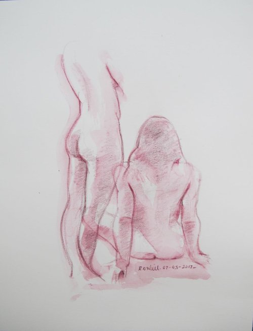 Seated/Standing female nude by Rory O’Neill