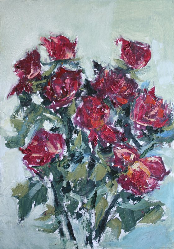 Dry Roses II... /  ORIGINAL PAINTING