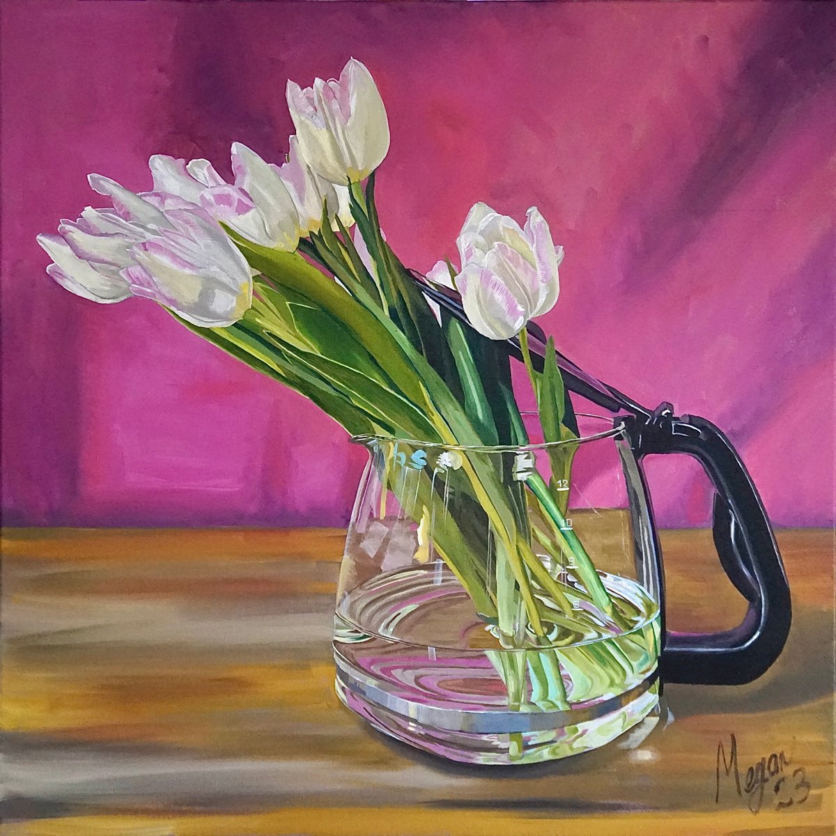 Stuff of Life Container and Tulips by Megan Cheetham