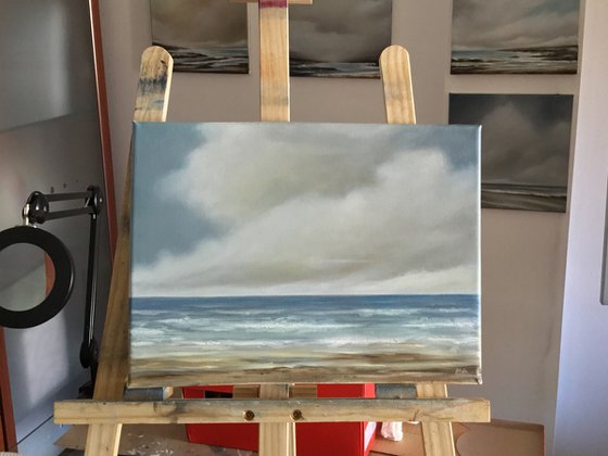 On The Shores Of Tomorrow - Original Seascape Oil Painting on Stretched Canvas