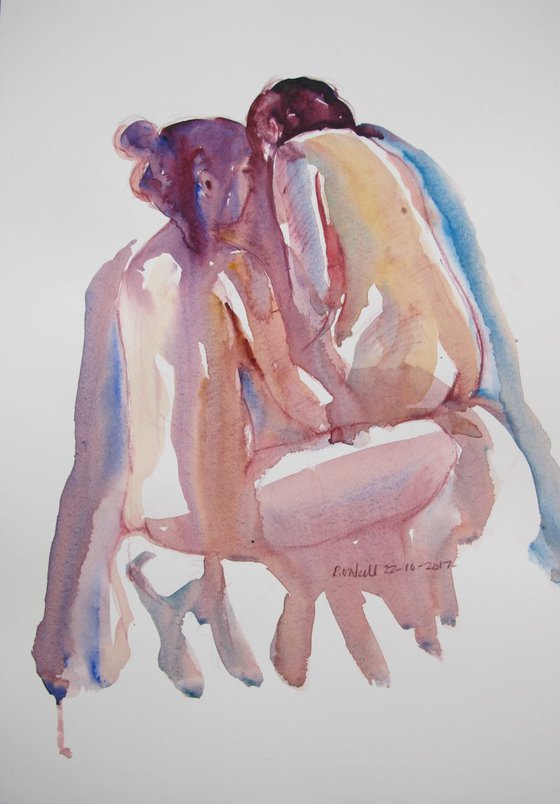 seated female nude