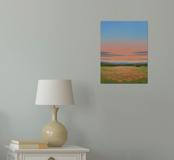 Sky Blush - Colorful Flower Field Landscape