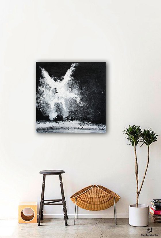 Black and White Abstract Painting  / Saga N73