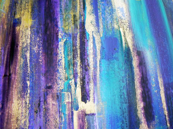 The Midas touch #3 (abstract in blues, purples and gold tones)