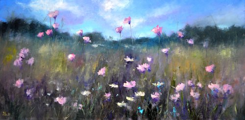 A meadow of flowering herbs by Elena Lukina