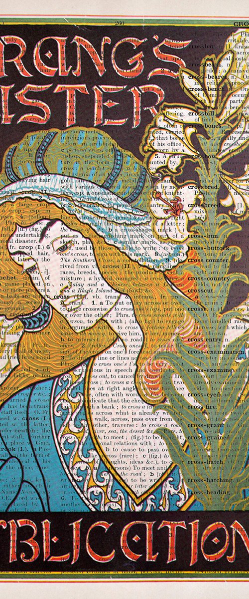 Prang's Easter Publications - Collage Art Print on Large Real English Dictionary Vintage Book Page by Jakub DK - JAKUB D KRZEWNIAK