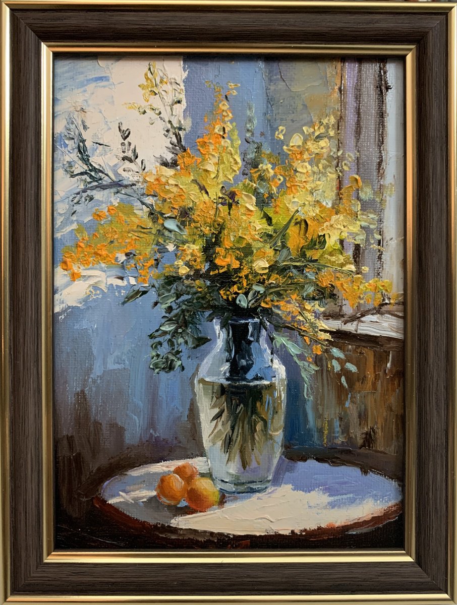 Bouquet Of Mimosa Flowers. By Vita Schagen, 6 X 8, Artwork For Sale On Artfinder