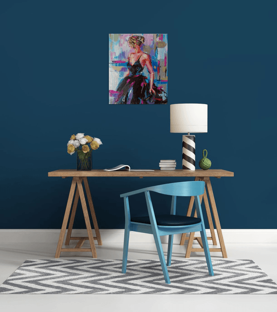 Crescendo- Figurative Painting on Canvas- Ballerina Painting on Canvas