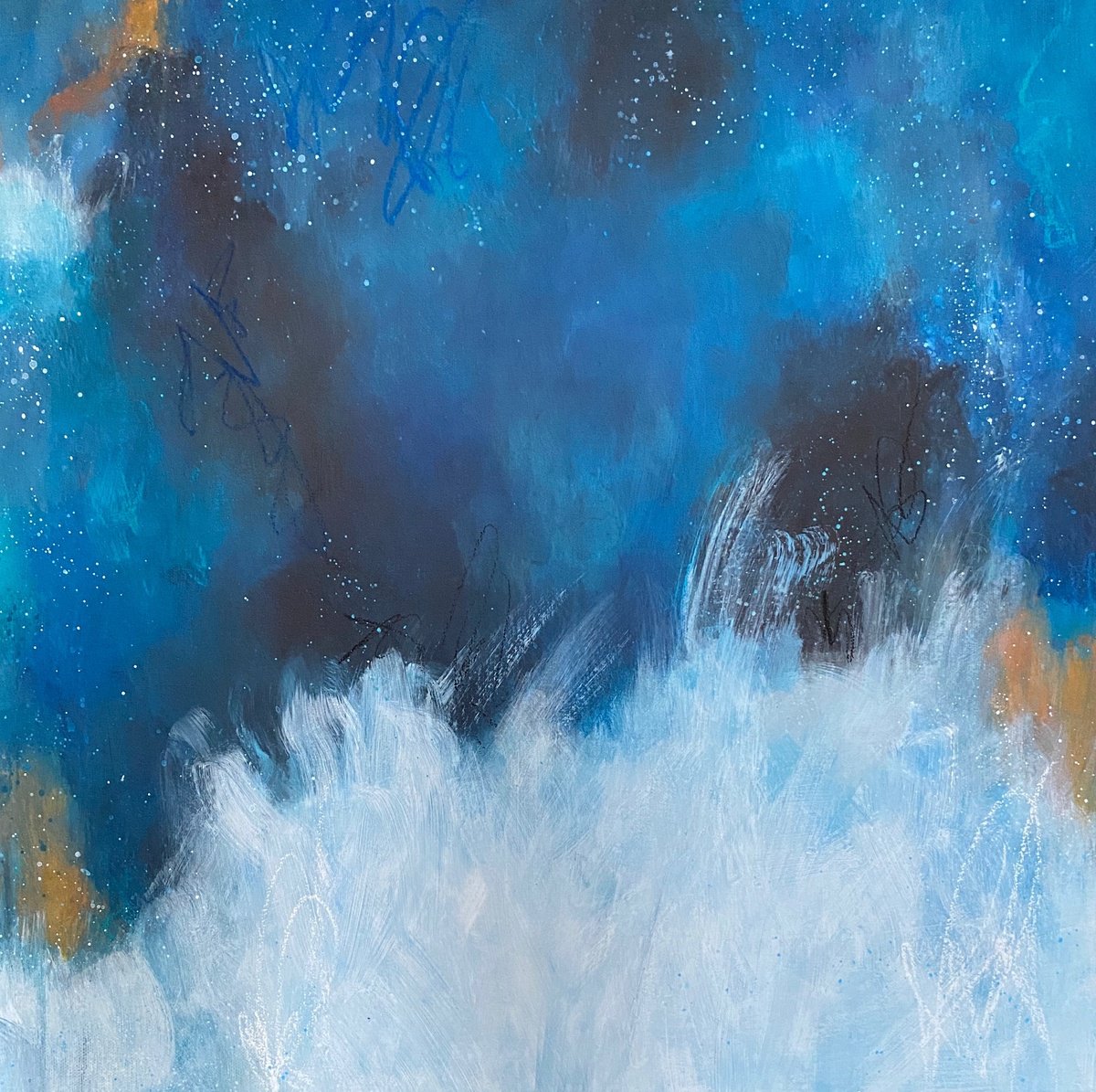 Abstract Landscape Acrylic Painting By Kate Marion Lapierre, 20 X 20", Winter Blast, Original Artwork