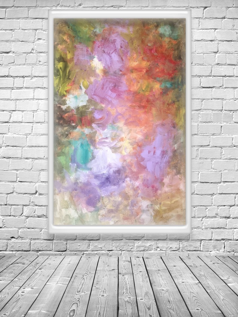 Abstract Acrylic Painting By Davina Nicholas, 57 X 38, Joyful Maze, Original Artwork