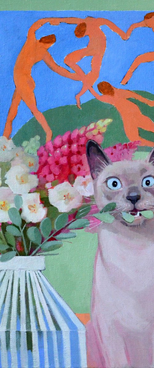 Gladioli, Matisse and the cat by Alexandra Sergeeva