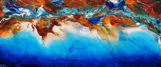 Coastal Atmosphere 240cm x 100cm Textured Abstract Art