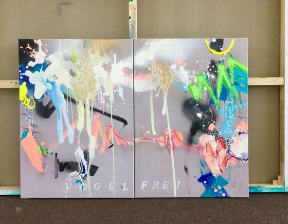 vogelfrei V (diptych) 39.4"x27.6"