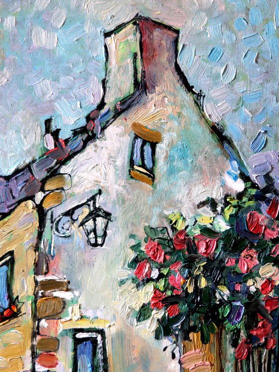 House and roses.