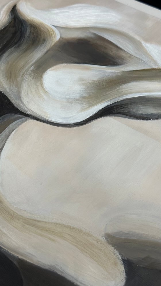 Grey and beige Abstract Textured Horse