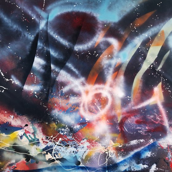 Gigantic xxl superbe colors abstraction fluid painting action art drippinig 450 cm ! by master Kloska