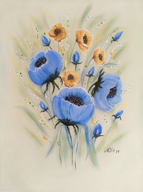 Wow! Blue Poppies by Anne-Marie Ellis